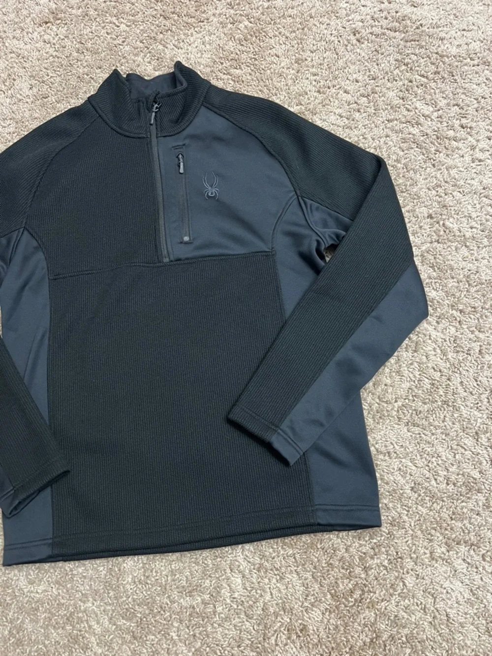 Spyder Men's Black Performance Half-Zip Jacket sz Large